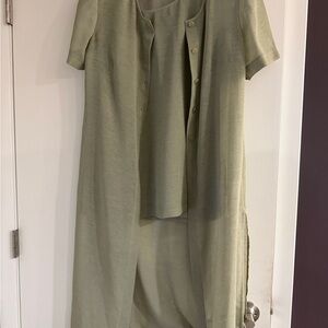 Basler Olive Green Ankle-Length Jumpsuit